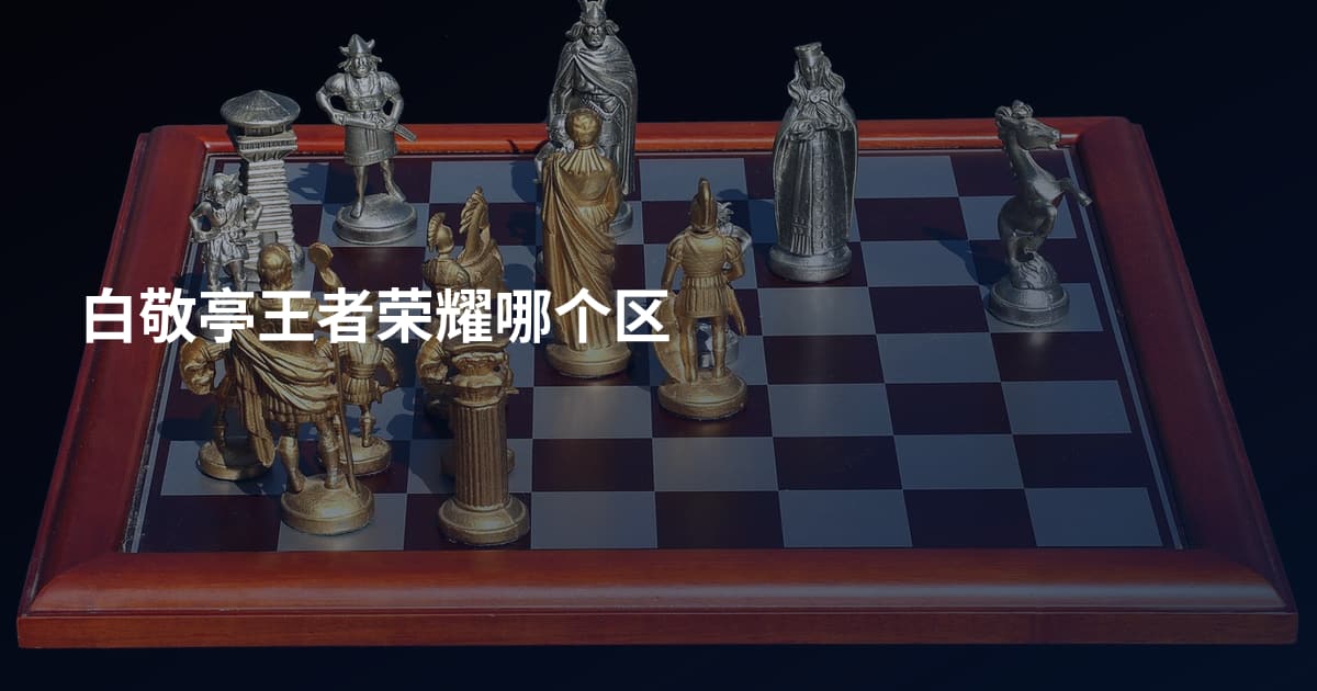 白敬亭王者荣耀哪个区