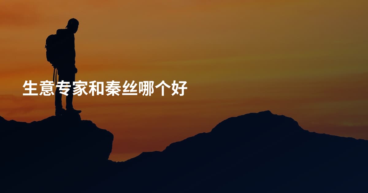 生意专家和秦丝哪个好