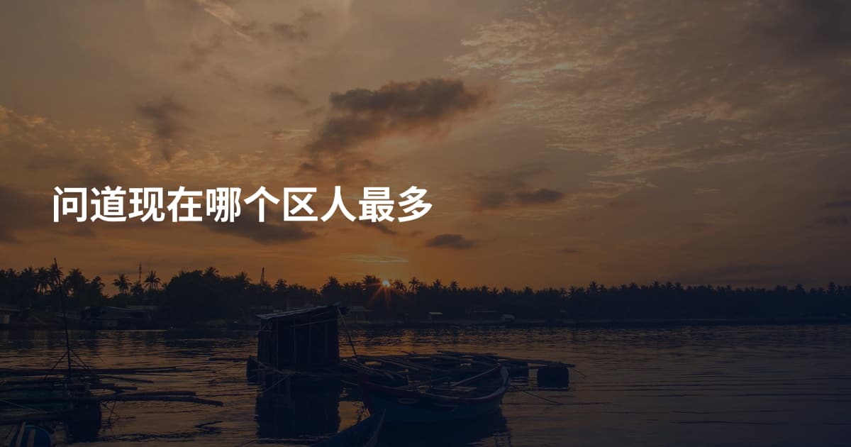 问道现在哪个区人最多