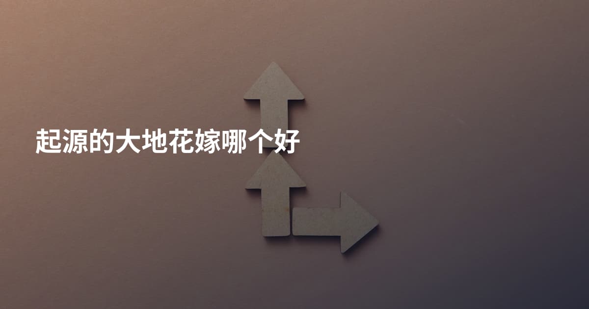 起源的大地花嫁哪个好