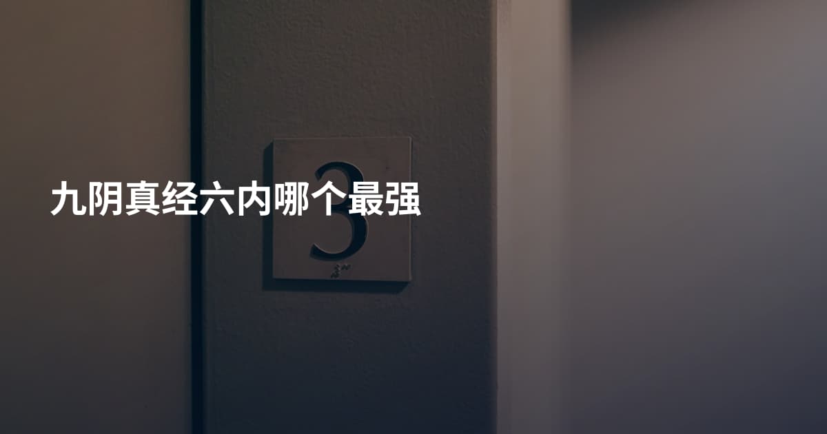 九阴真经六内哪个最强