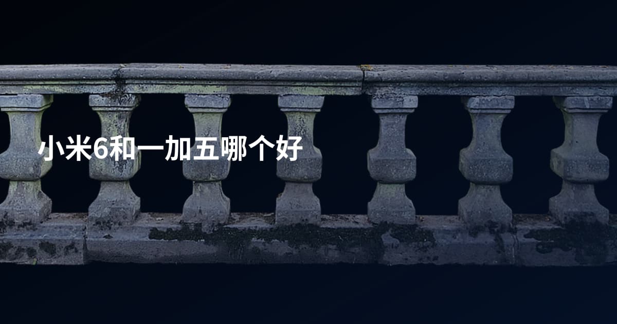 小米6和一加五哪个好