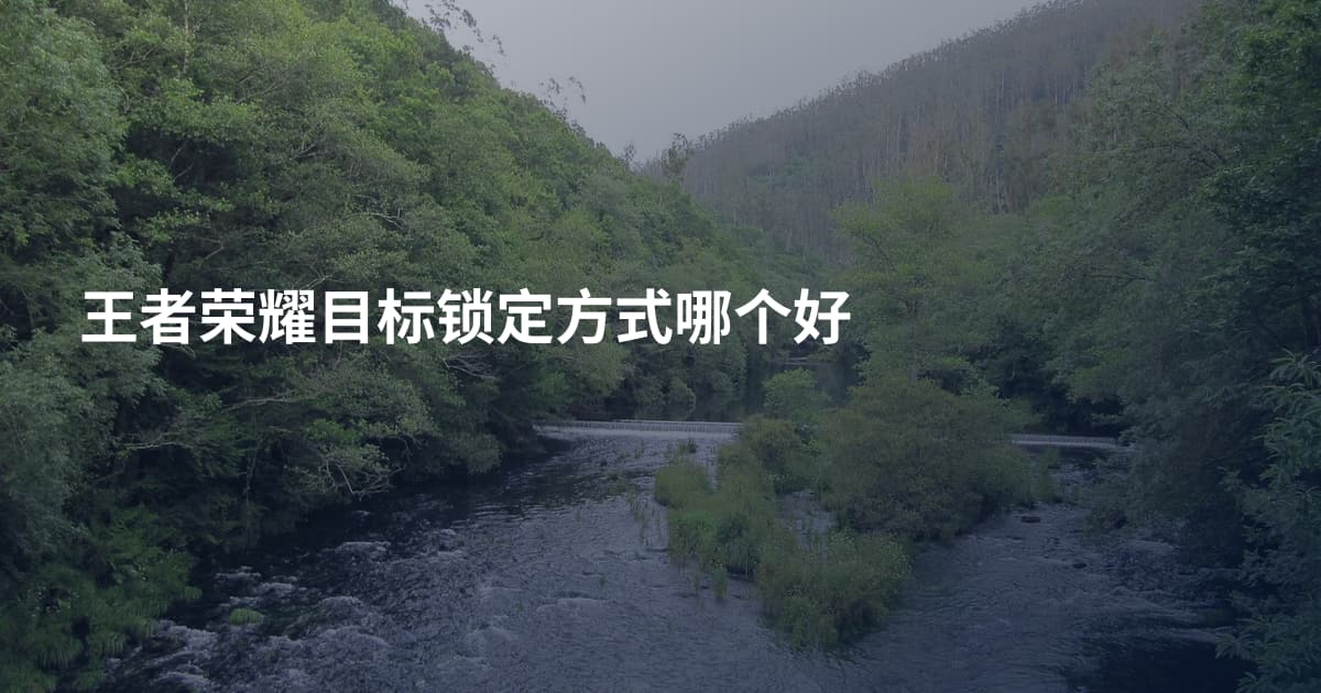王者荣耀目标锁定方式哪个好