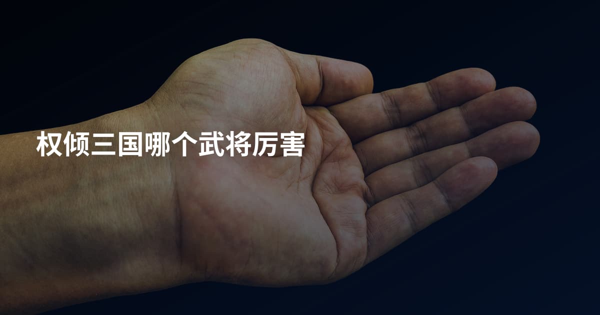 权倾三国哪个武将厉害
