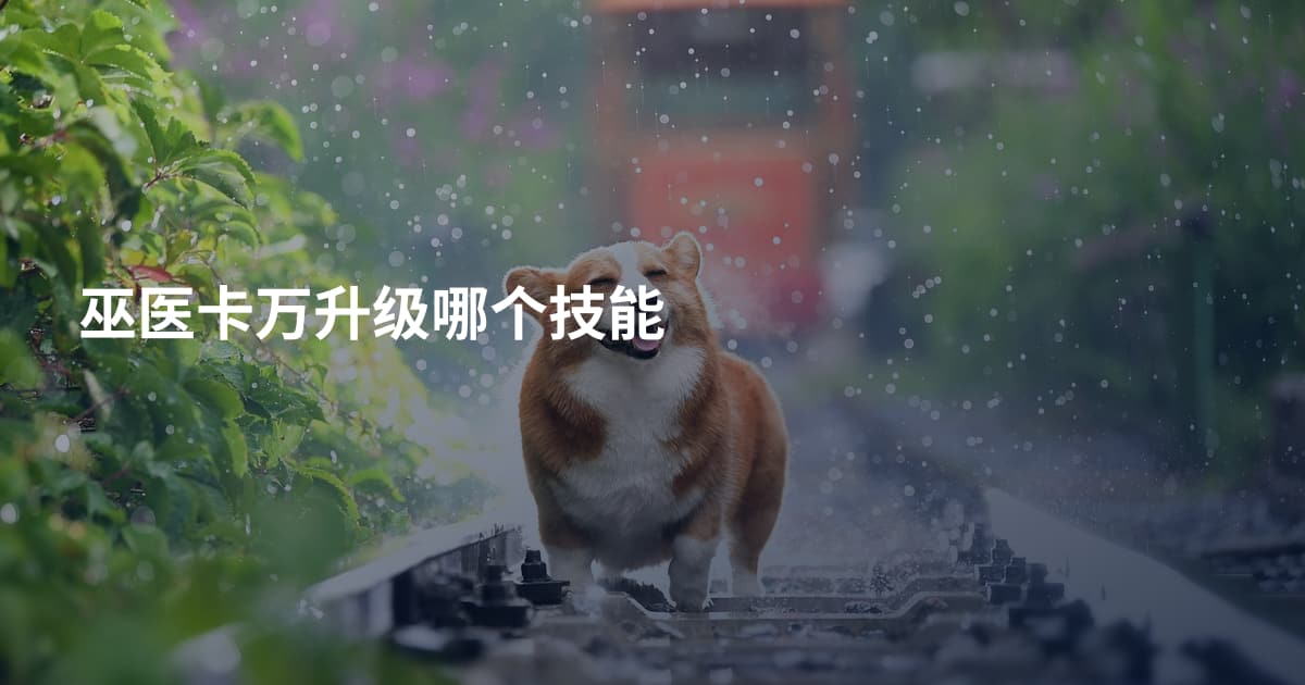 巫医卡万升级哪个技能