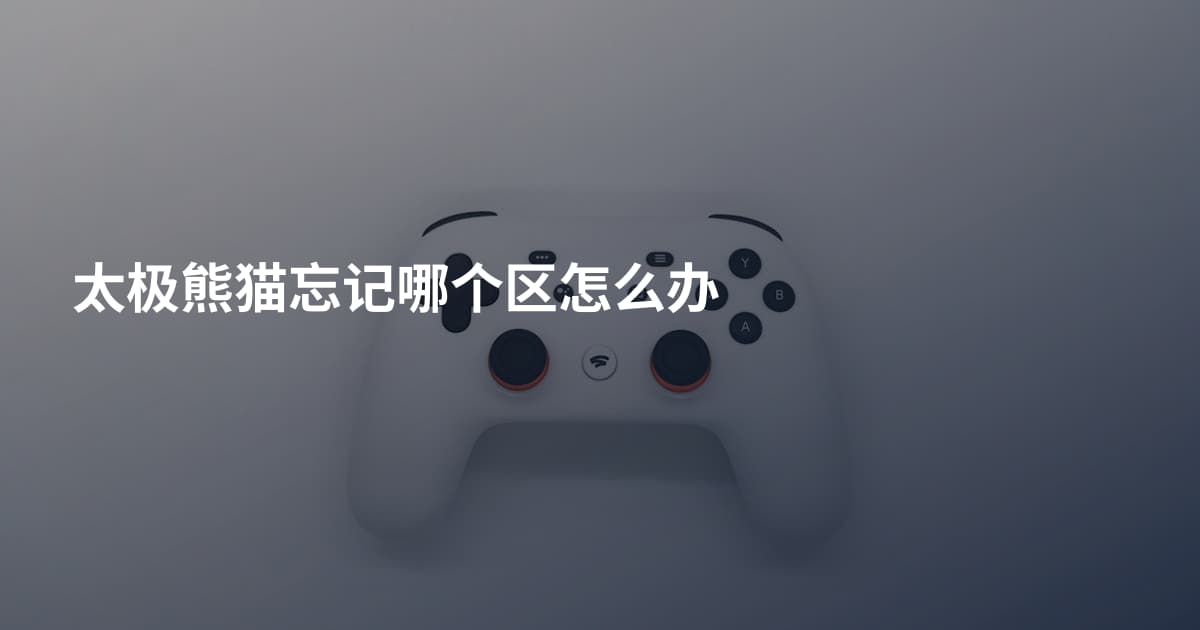 太极熊猫忘记哪个区怎么办