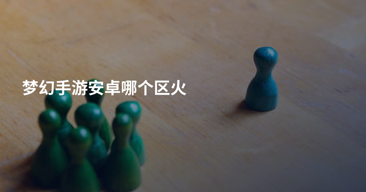 梦幻手游安卓哪个区火