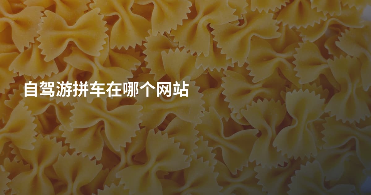 自驾游拼车在哪个网站