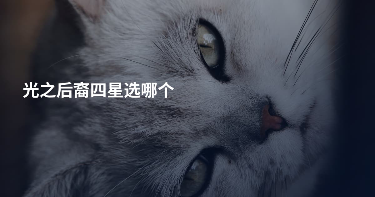 光之后裔四星选哪个