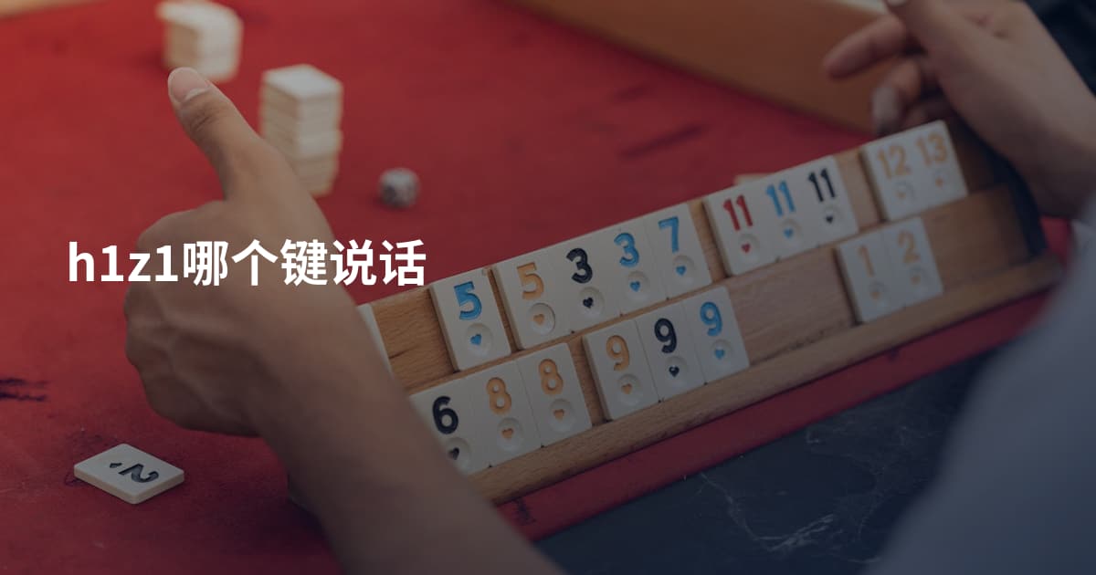 h1z1哪个键说话