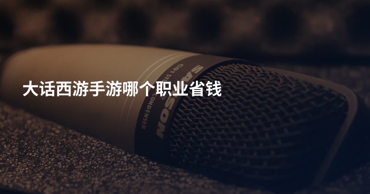 大话西游手游哪个职业省钱