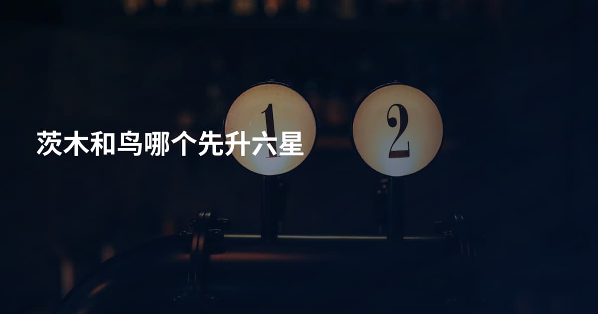 茨木和鸟哪个先升六星