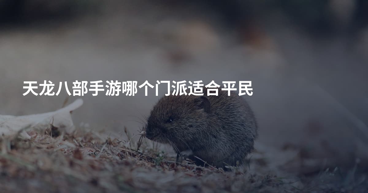 天龙八部手游哪个门派适合平民