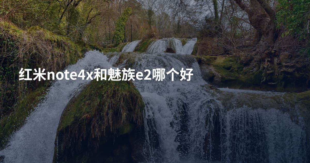 红米note4x和魅族e2哪个好