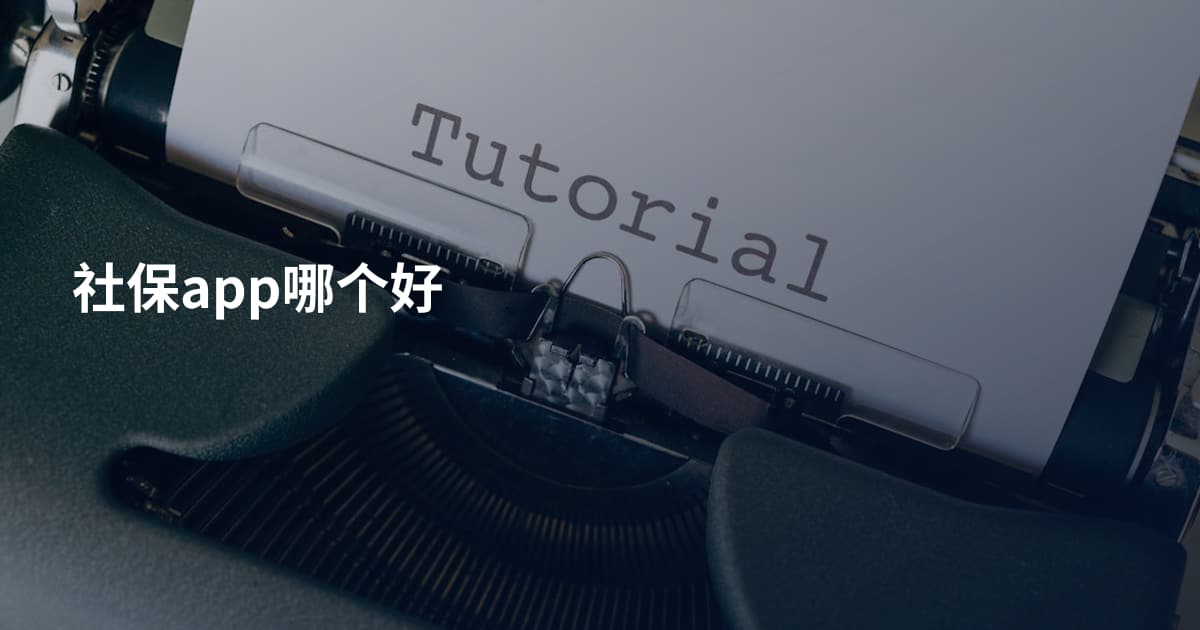社保app哪个好