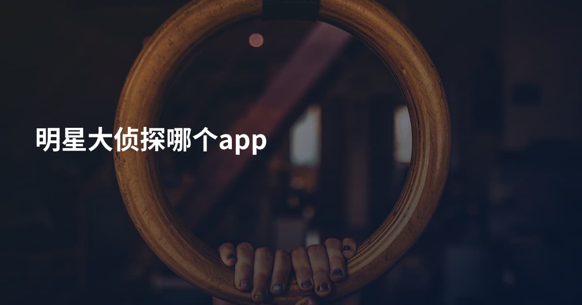 明星大侦探哪个app