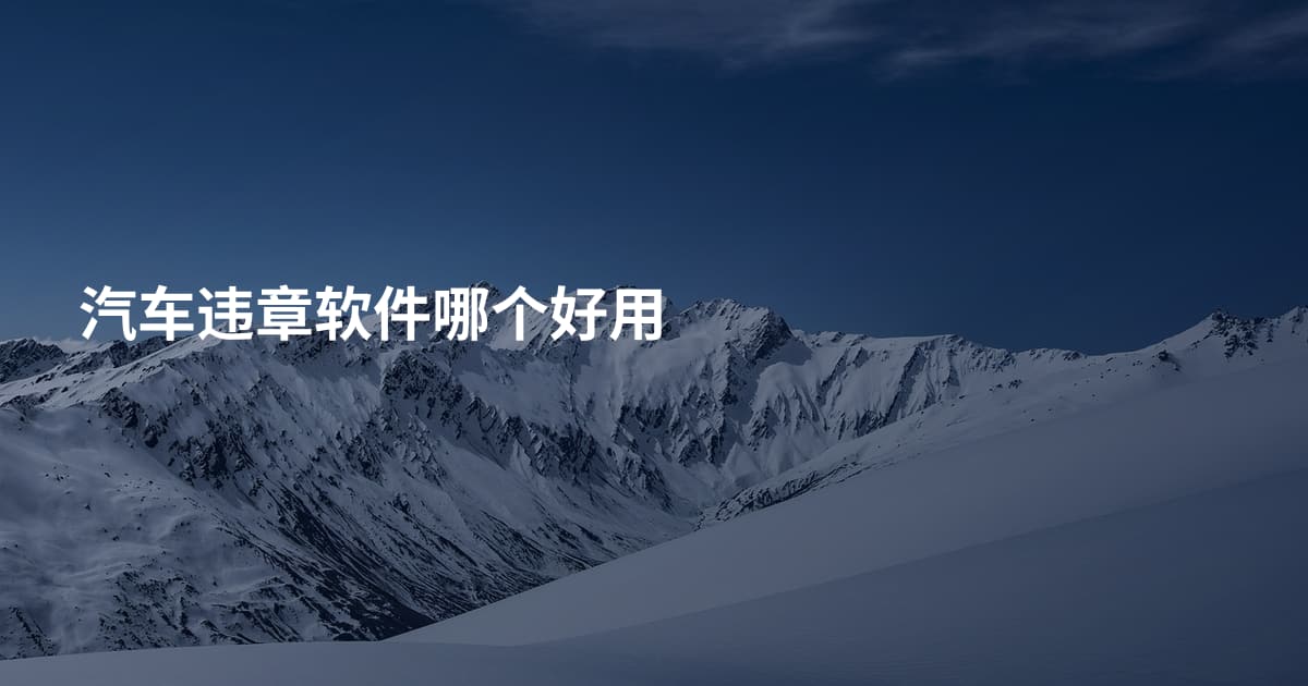 汽车违章软件哪个好用