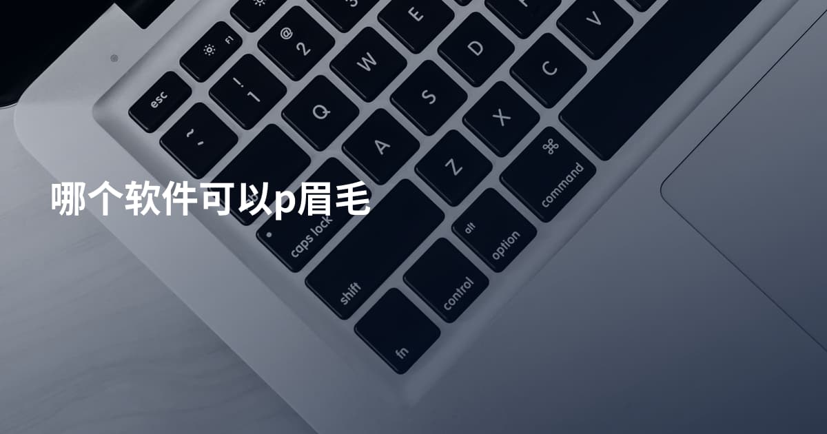 哪个软件可以p眉毛