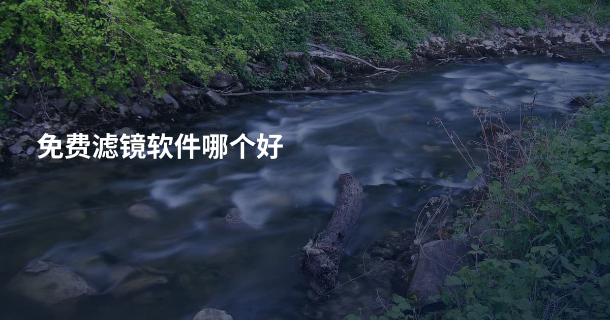 免费滤镜软件哪个好