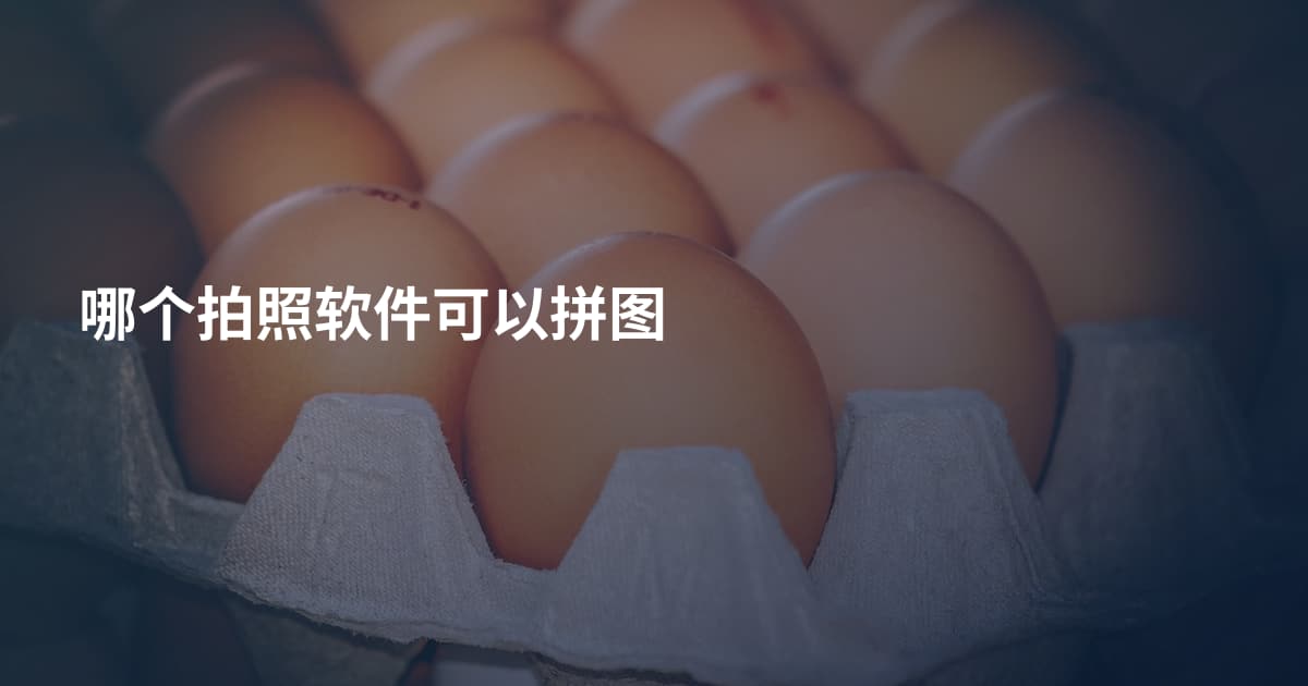 哪个拍照软件可以拼图