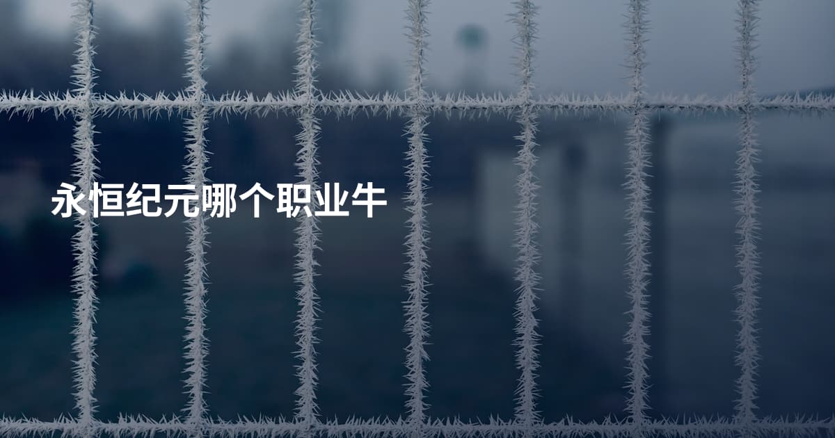 永恒纪元哪个职业牛
