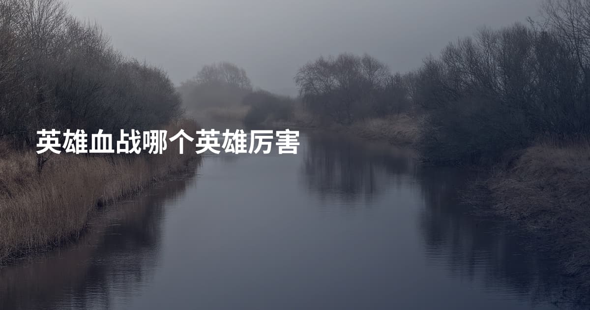 英雄血战哪个英雄厉害
