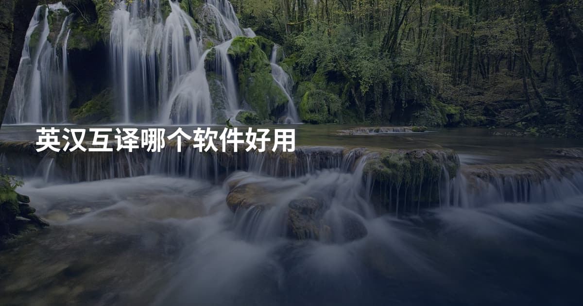 英汉互译哪个软件好用