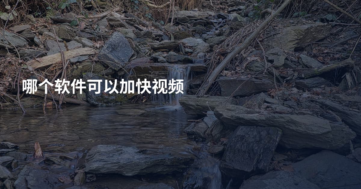 哪个软件可以加快视频