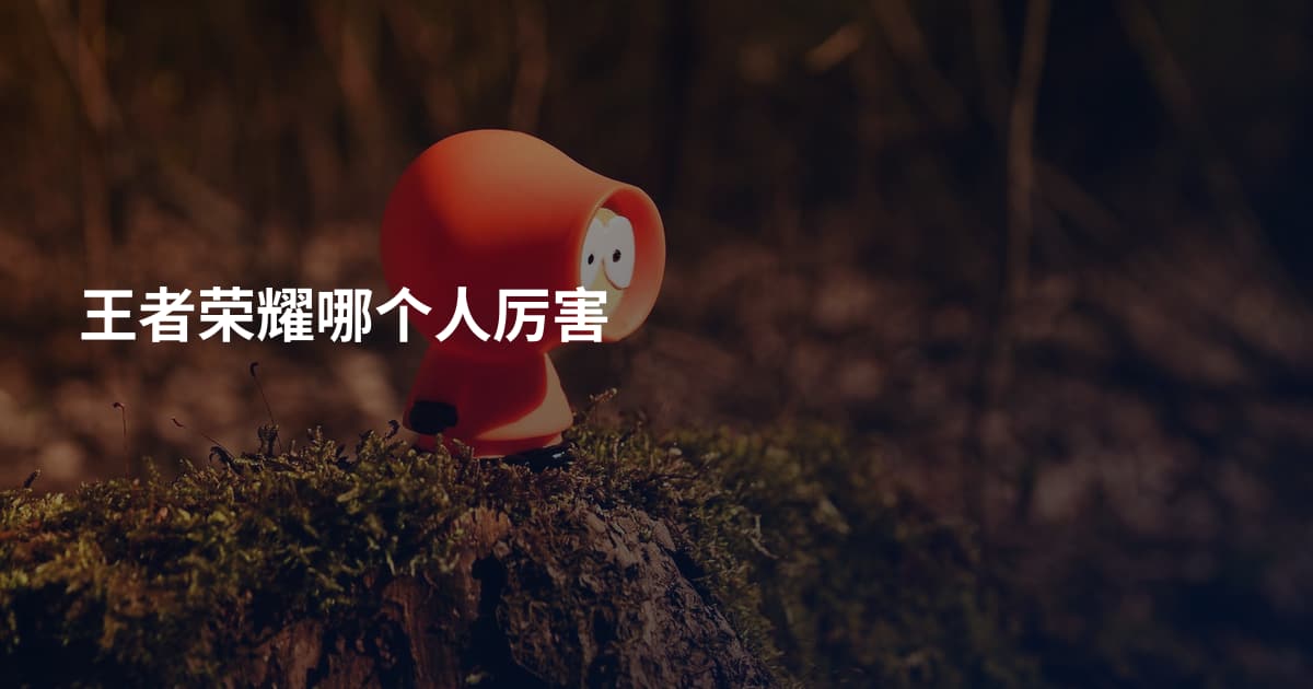 王者荣耀哪个人厉害