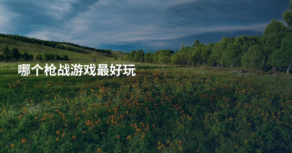 哪个枪战游戏最好玩