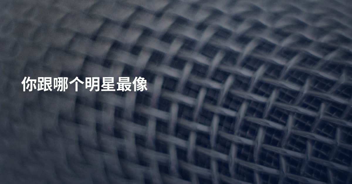你跟哪个明星最像