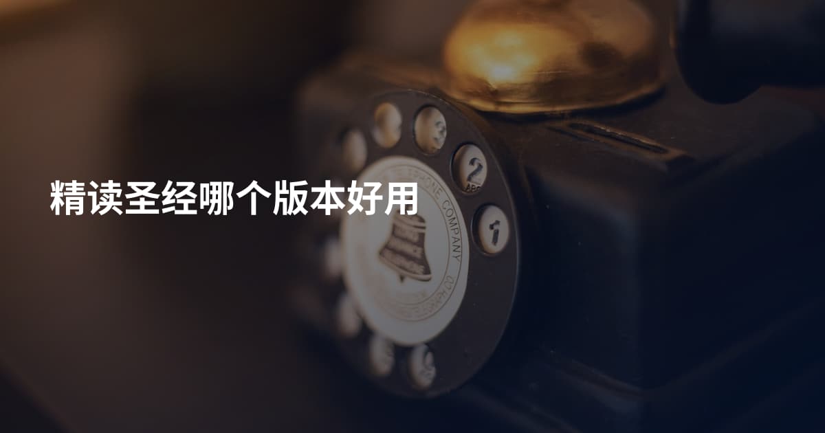 精读圣经哪个版本好用