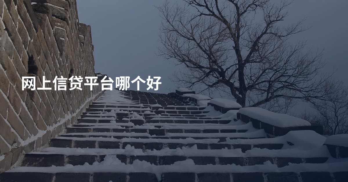 网上信贷平台哪个好