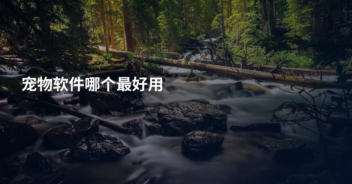 宠物软件哪个最好用