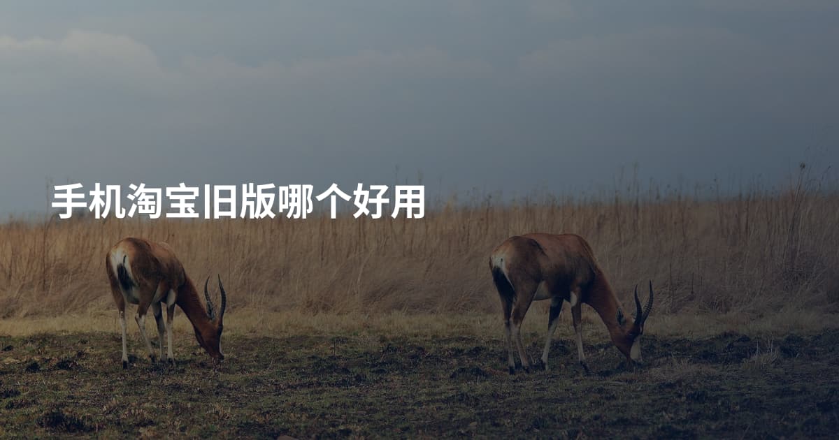手机淘宝旧版哪个好用