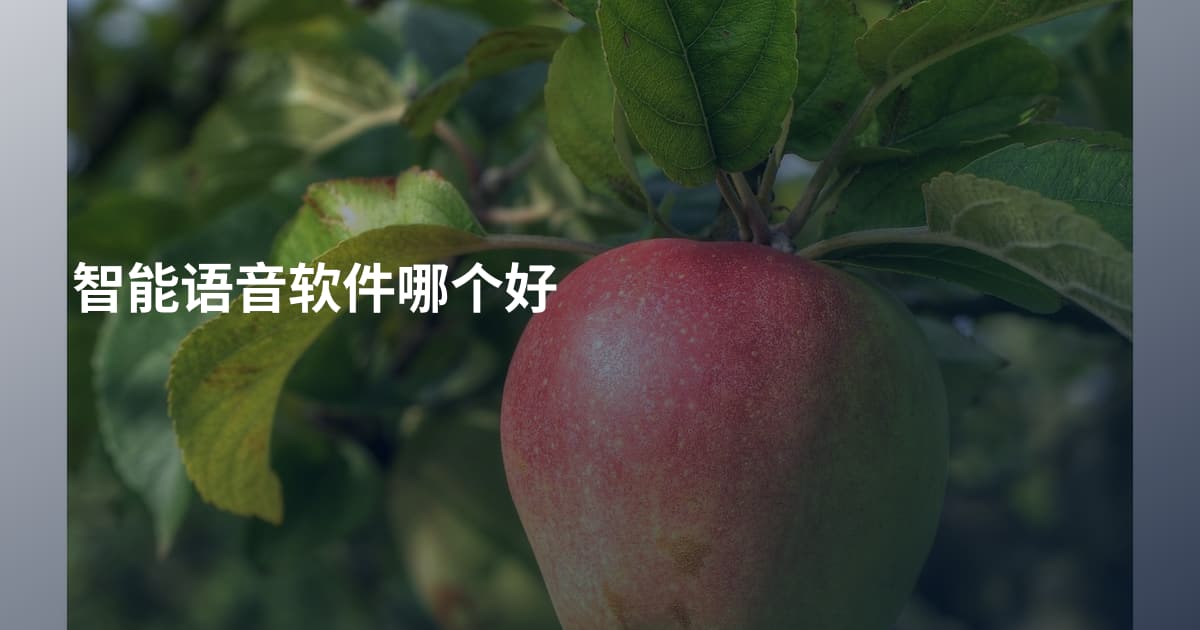 智能语音软件哪个好