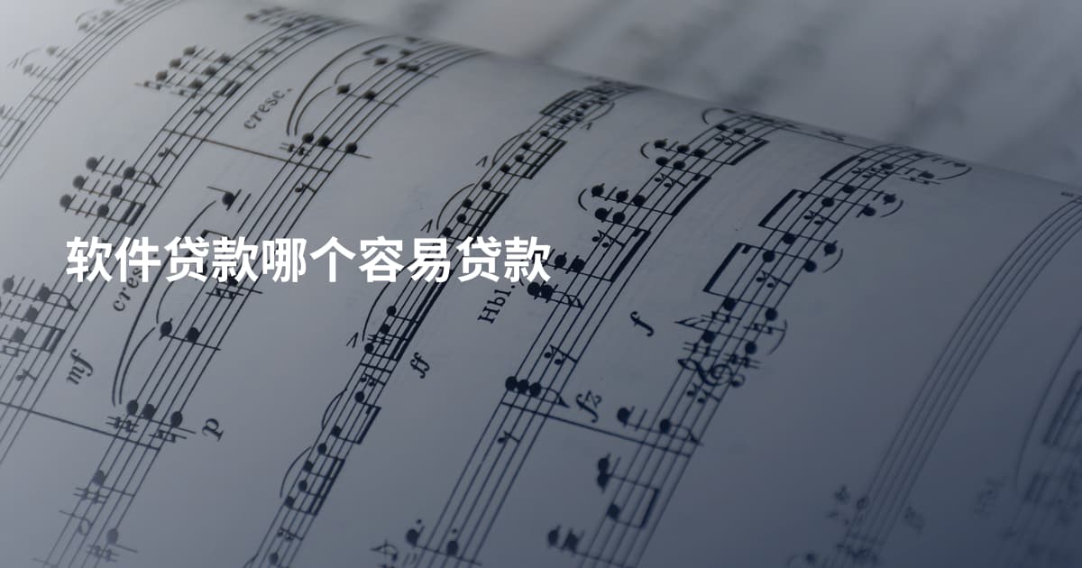 软件贷款哪个容易贷款