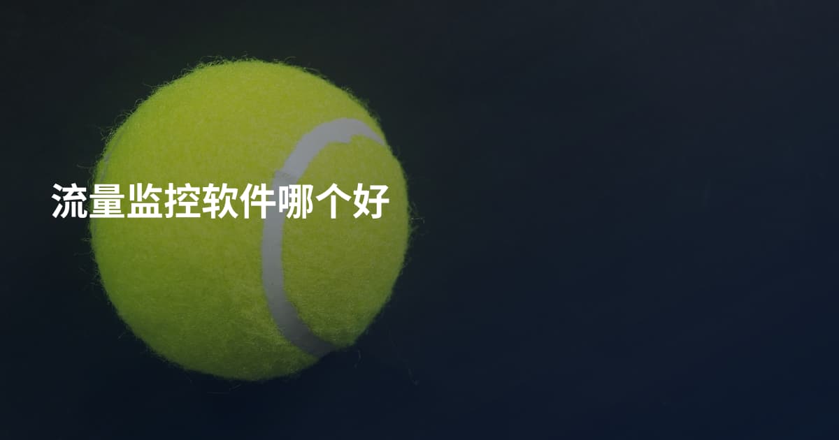 流量监控软件哪个好