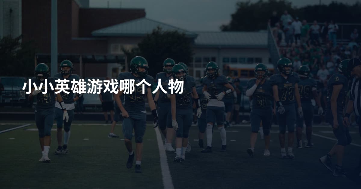 小小英雄游戏哪个人物