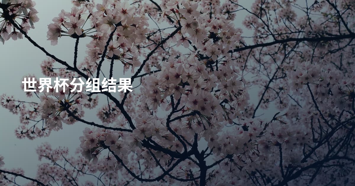 世界杯分组结果
