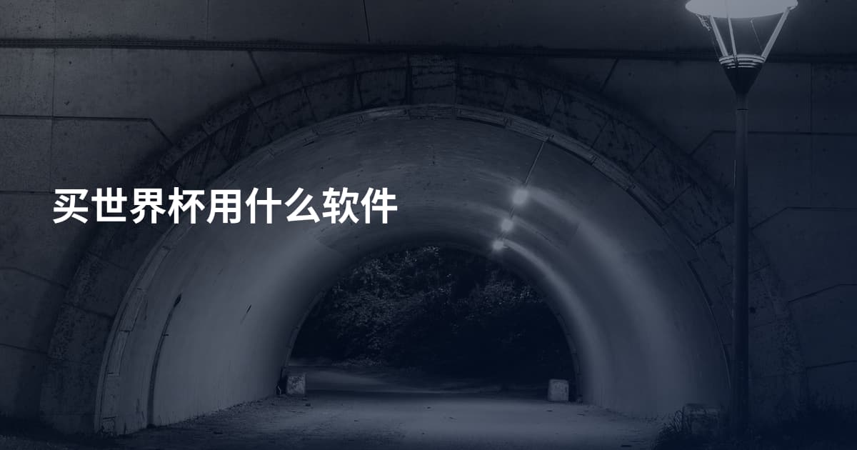 买世界杯用什么软件