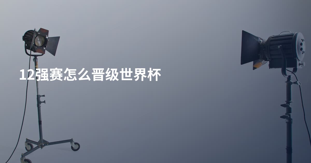 12强赛怎么晋级世界杯