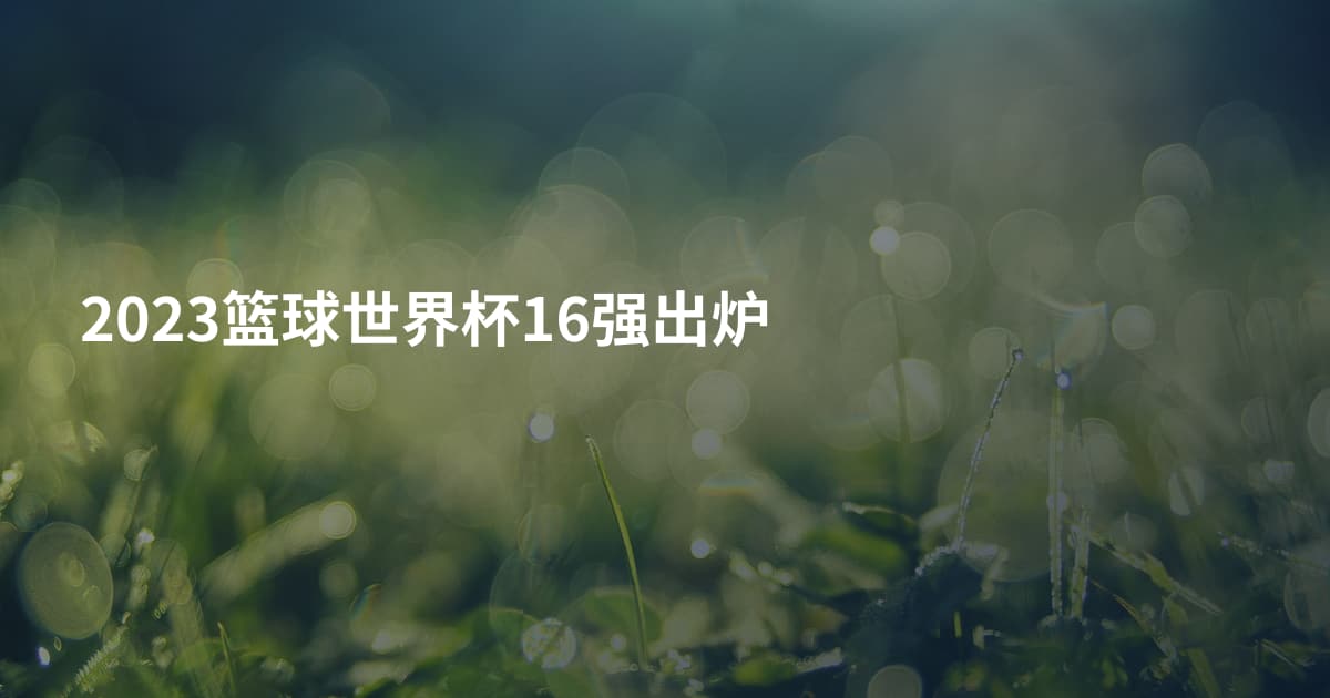2023篮球世界杯16强出炉