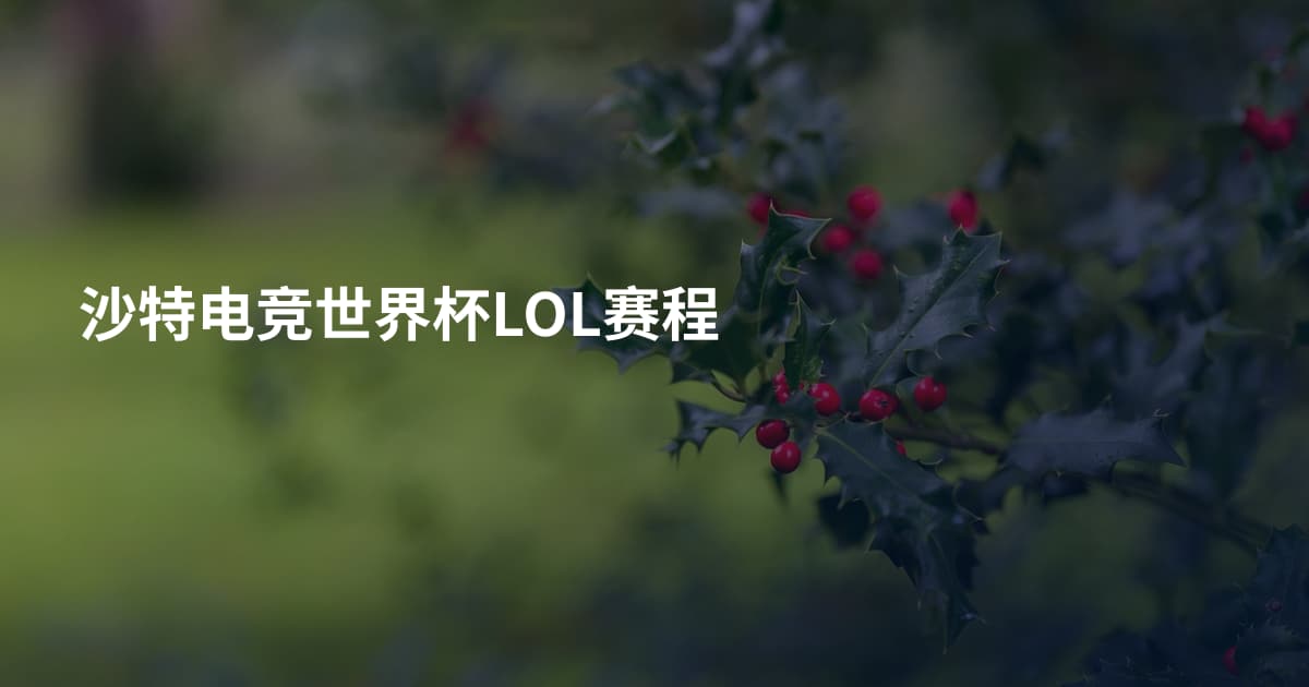 沙特电竞世界杯LOL赛程