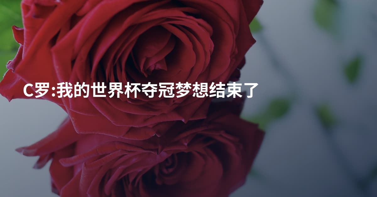 C罗:我的世界杯夺冠梦想结束了