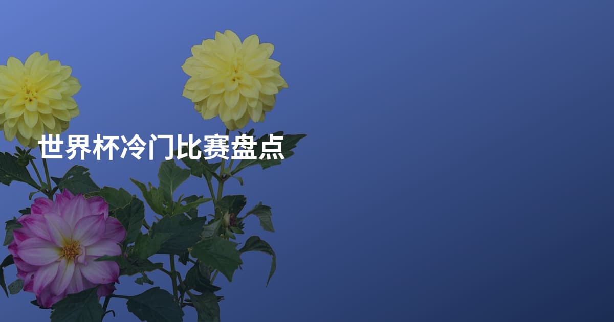 世界杯冷门比赛盘点