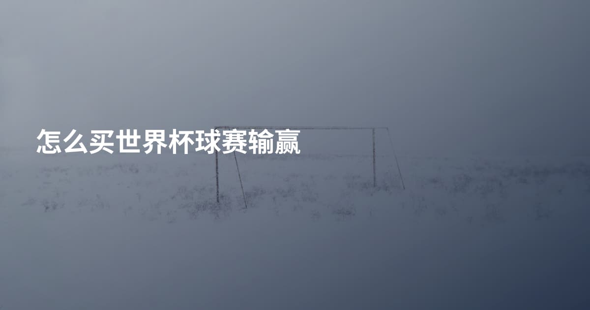 怎么买世界杯球赛输赢