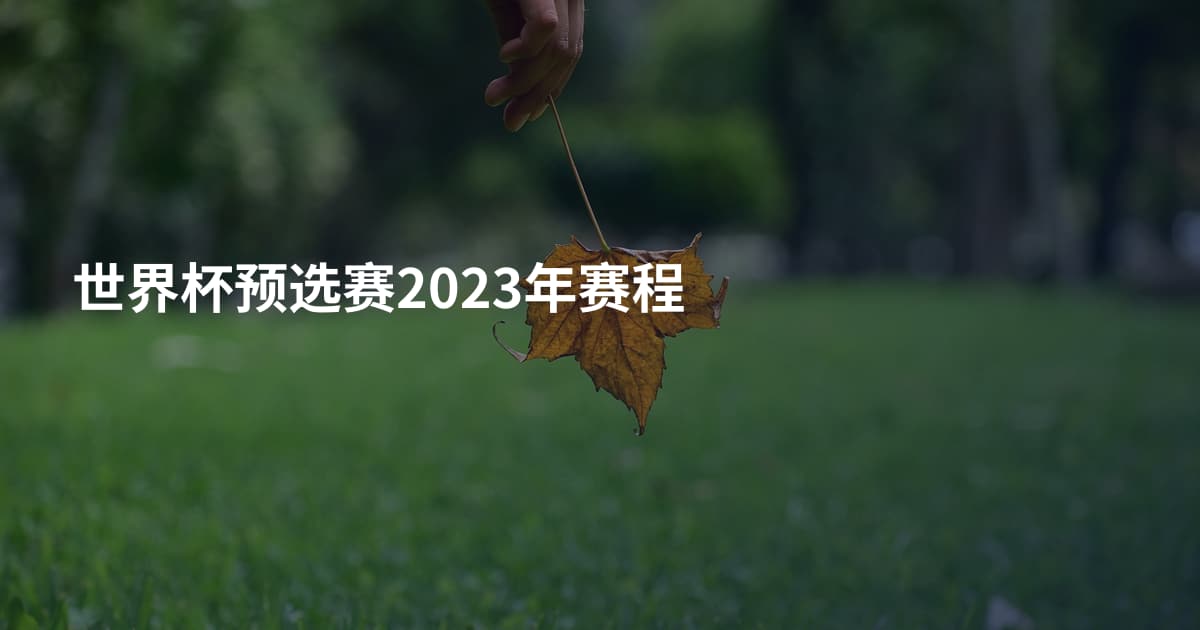 世界杯预选赛2023年赛程