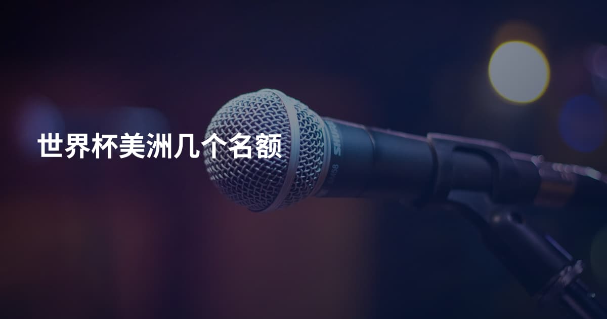 世界杯美洲几个名额