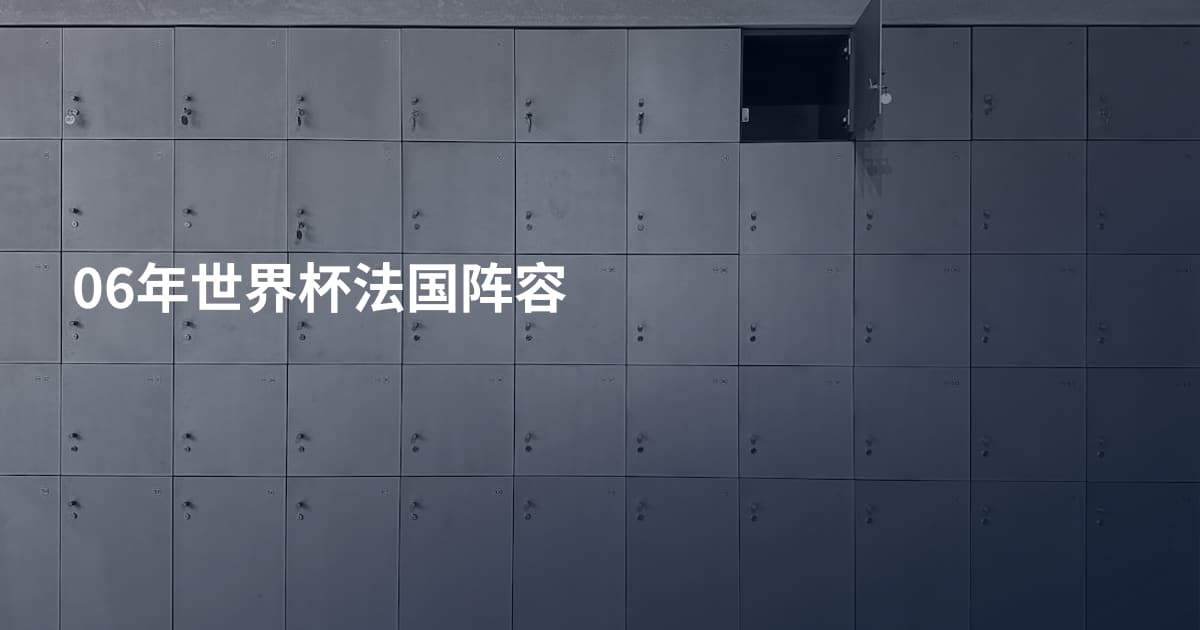 06年世界杯法国阵容